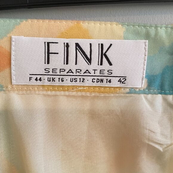 Vintage Skirt 1980s Pastel Print Maxi with Wide Pleats and A-line Shape - Picture 9 of 12